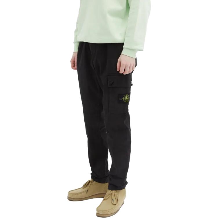 STONE ISLAND SS23  Black Cargo Pants with Large Pockets Casual Fit 781531410-V0029 圖 3