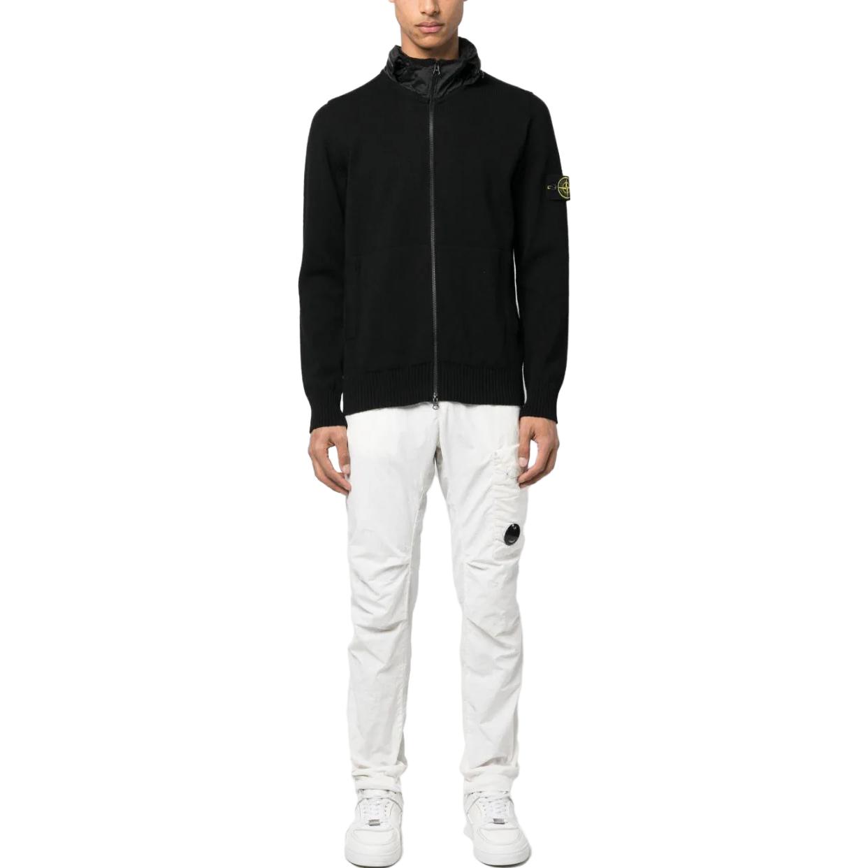 STONE ISLAND SS23  Black Knit Jacket with Hidden Hood and Zipper 7815546D3-V0029 圖 3