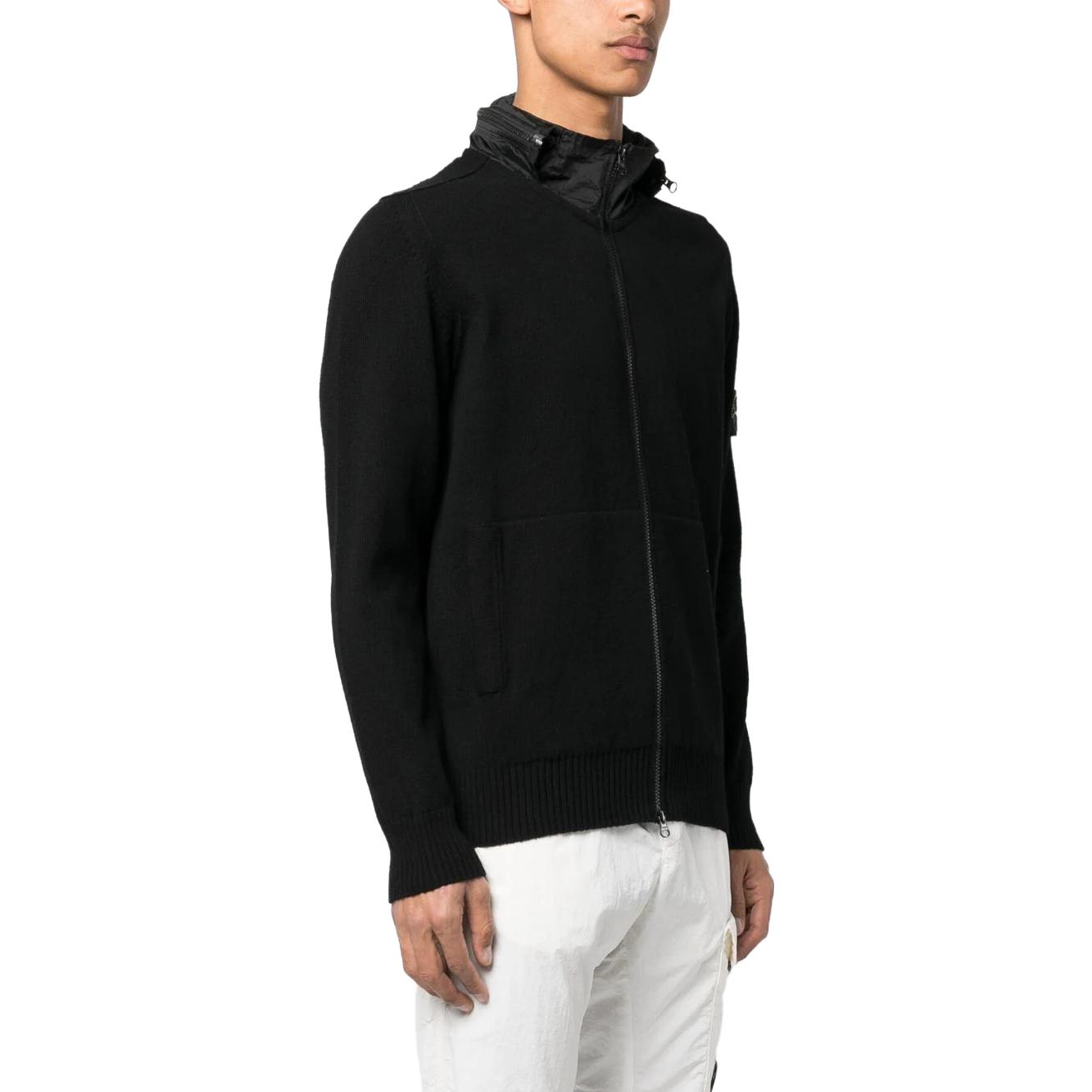 STONE ISLAND SS23  Black Knit Jacket with Hidden Hood and Zipper 7815546D3-V0029 圖 5