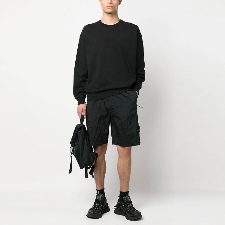 Stone Island SS23  Black Nylon Logo Mid-Waist Casual Shorts. 7815L0319-V0029 圖 4