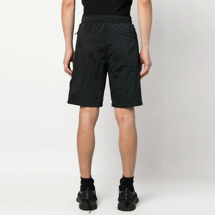 Stone Island SS23  Black Nylon Logo Mid-Waist Casual Shorts. 7815L0319-V0029 圖 5
