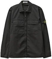 STONE ISLAND SS23 Black Pima Cotton Zip Long Sleeve Shirt Jacket 781510210-V0029 STONE ISLAND SS23 Black Pima Cotton Zip Long Sleeve Shirt Jacket 781510210-V0029
