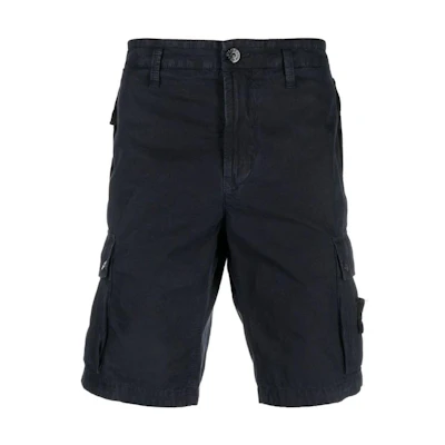 Stone Island SS23 Black Solid Color Workwear Casual Shorts. 1015L11W-AA0120