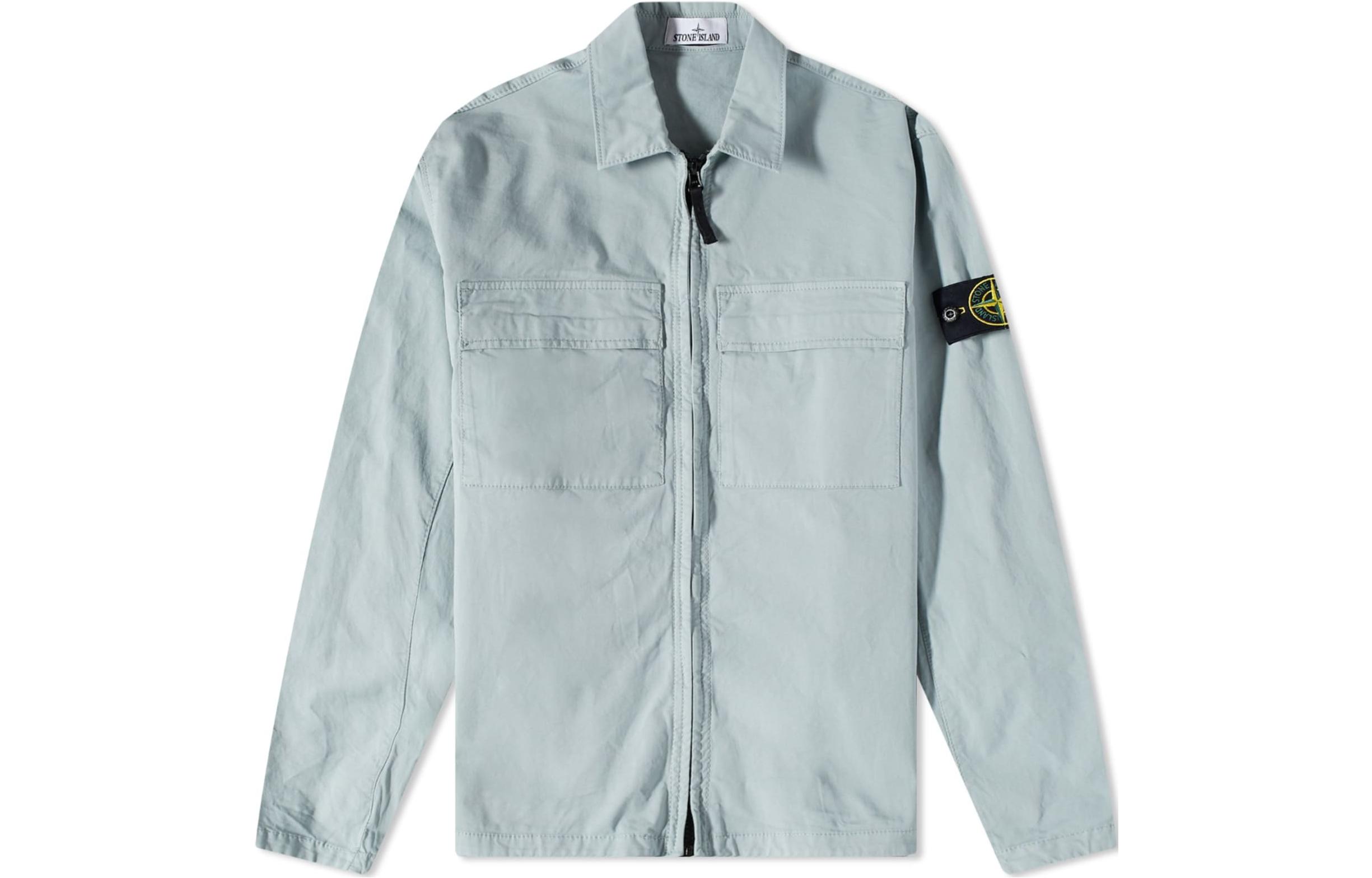 STONE ISLAND SS23  Blue Pocket Long Sleeve Shirt Jacket 781510210-V0041