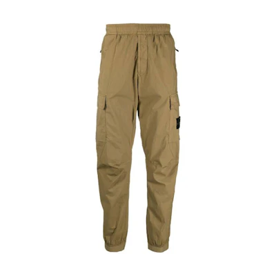 Stone Island SS23 Brown Tapered Cargo Pants with Side Logo Patch. 101531303-V0098