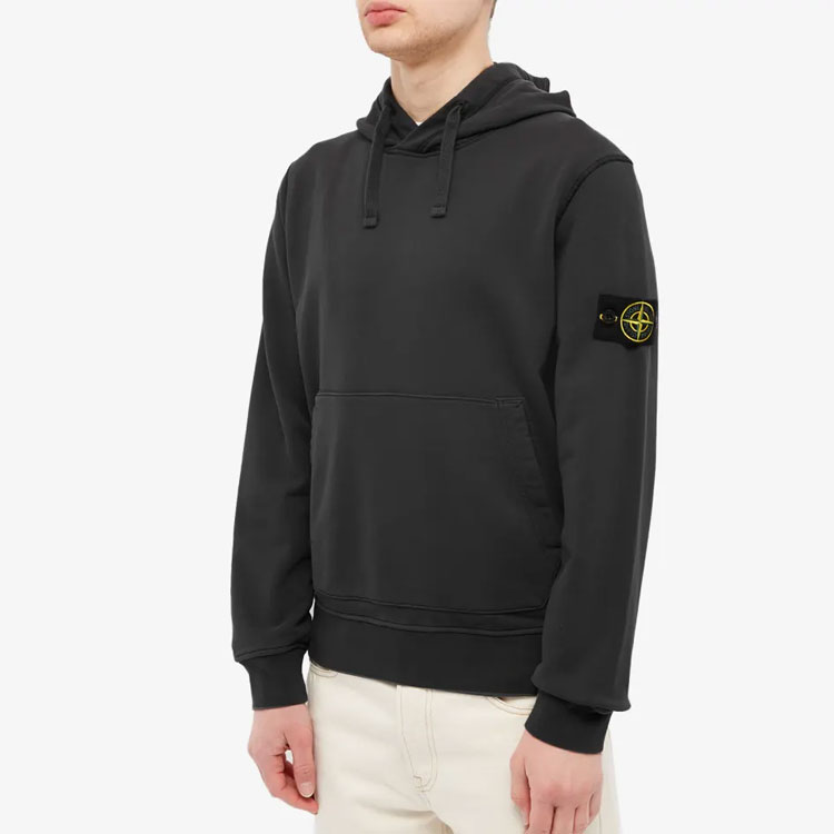 STONE ISLAND SS23  Charcoal Black Drawstring Hoodie with Patch. 101564151-V0065 圖 4
