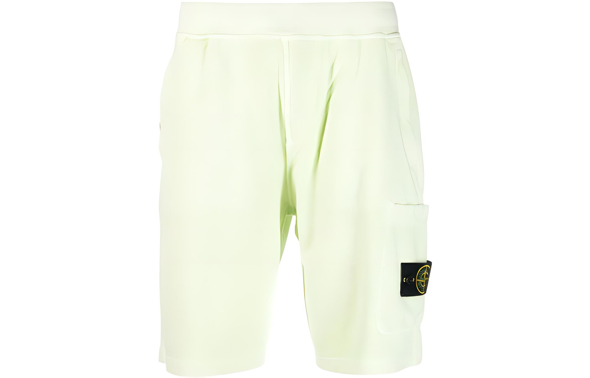 Stone Island SS23  Compass Badge Elastic Waist Casual Shorts Light Green. 781564060-V0152