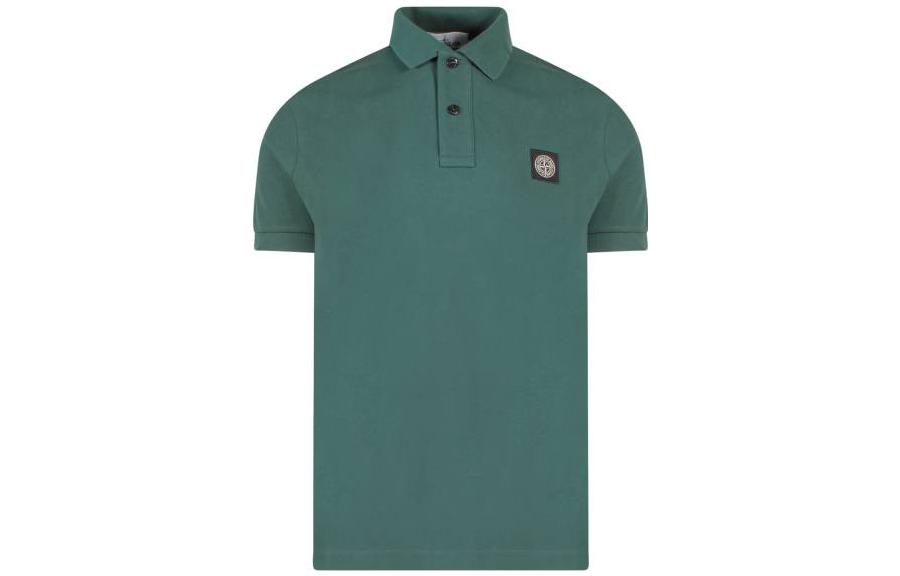 STONE ISLAND SS23  Green Classic Logo Button Short-Sleeve Polo Shirt 10152SC17-V0053
