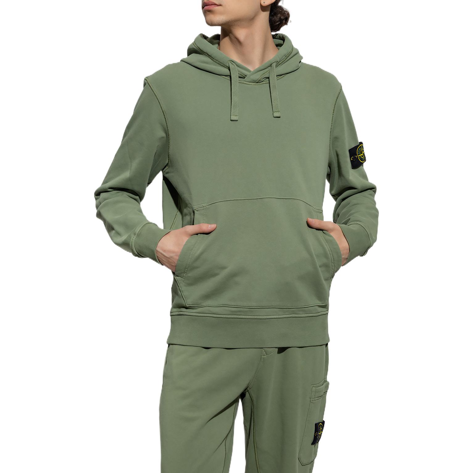 STONE ISLAND SS23  Green Logo Patch Drawstring Pullover Hoodie. 101564151-V0055 圖 4