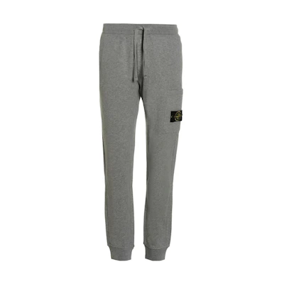 STONE ISLAND SS23 Grey Cotton Badge Jogger Casual Cargo Pants. 101564551A0M64