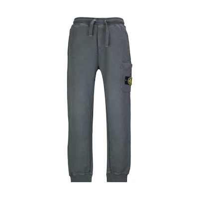 STONE ISLAND SS23 Grey Solid Mid-Rise Relaxed Fit Drawstring Pants 791562620-V0062