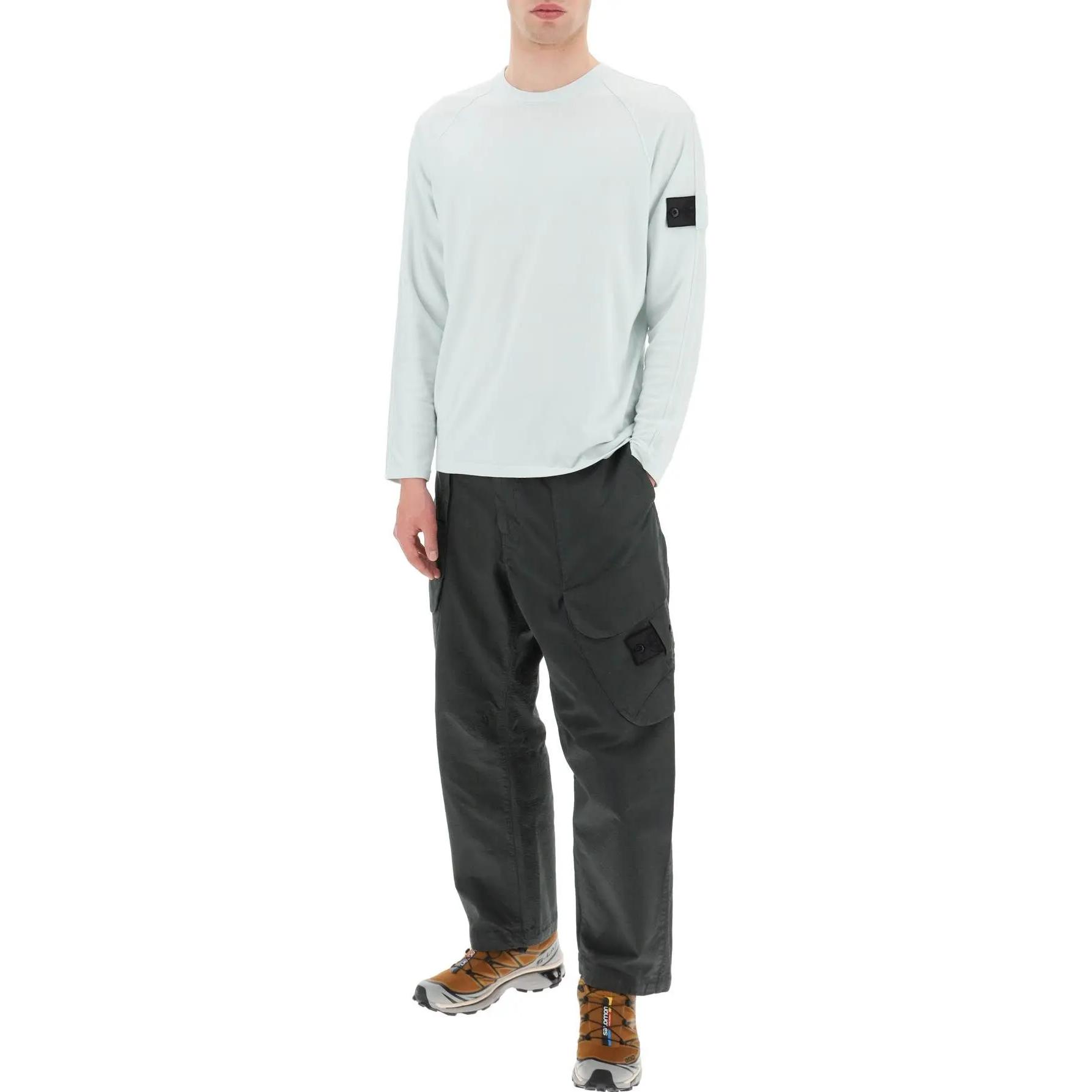 Lookbook STONE ISLAND SS23 淺藍色長袖圓領毛衣 78195071S-V0003