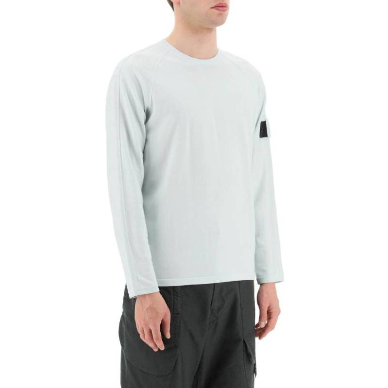 Shop STONE ISLAND SS23 淺藍色長袖圓領毛衣 78195071S-V0003