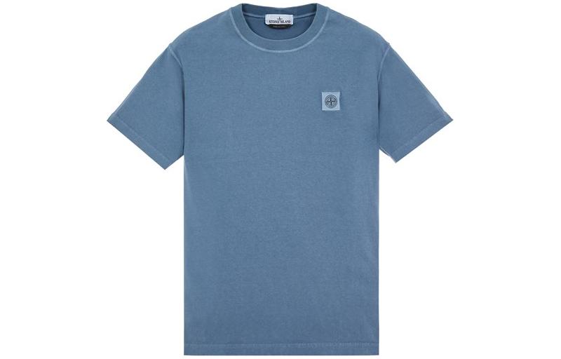 STONE ISLAND SS23  Logo Patch Crewneck T-Shirt Gray Blue 101523757-V0124