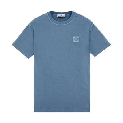 STONE ISLAND SS23 Logo Patch Crewneck T-Shirt Gray Blue 101523757-V0124