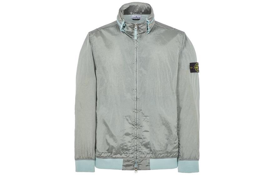 Order STONE ISLAND SS23  Metallic Nylon Logo Zip-Up Jacket Sky Blue 781541920-V0041
