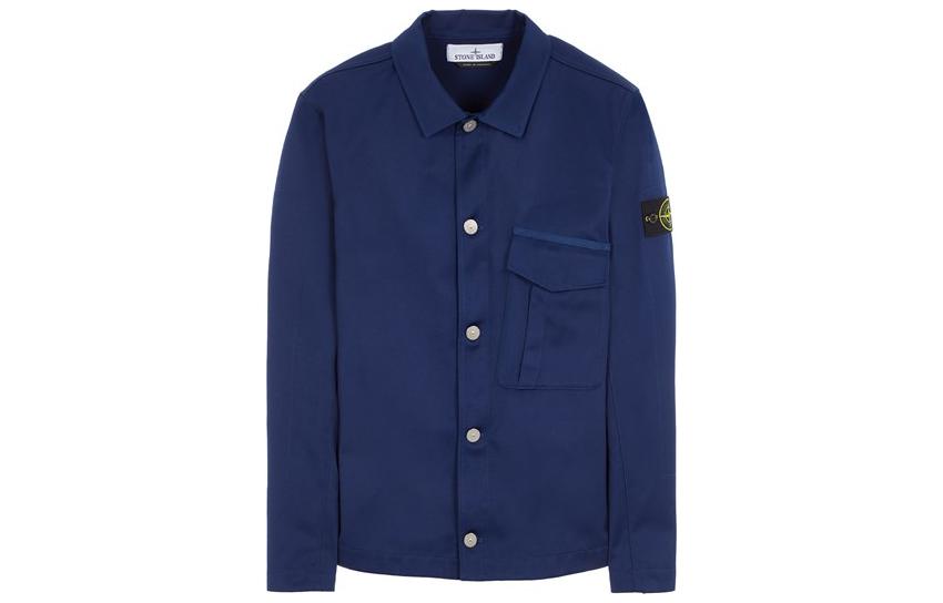 STONE ISLAND SS23  Navy Blue Long Sleeve Shirt Jacket 781510428-V0020