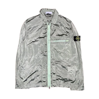 STONE ISLAND SS23 Nylon Meta Series Light Green Long Sleeve Zip Jacket. 781510919-V0052