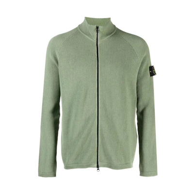 STONE ISLAND SS23 Olive Green Knitted Zip Jacket 7815526D8-V0055