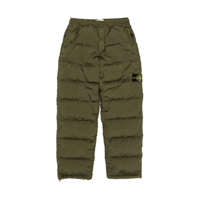 STONE ISLAND SS23 Olive Green Straight-Cut Down Pants. 791531232-V0058