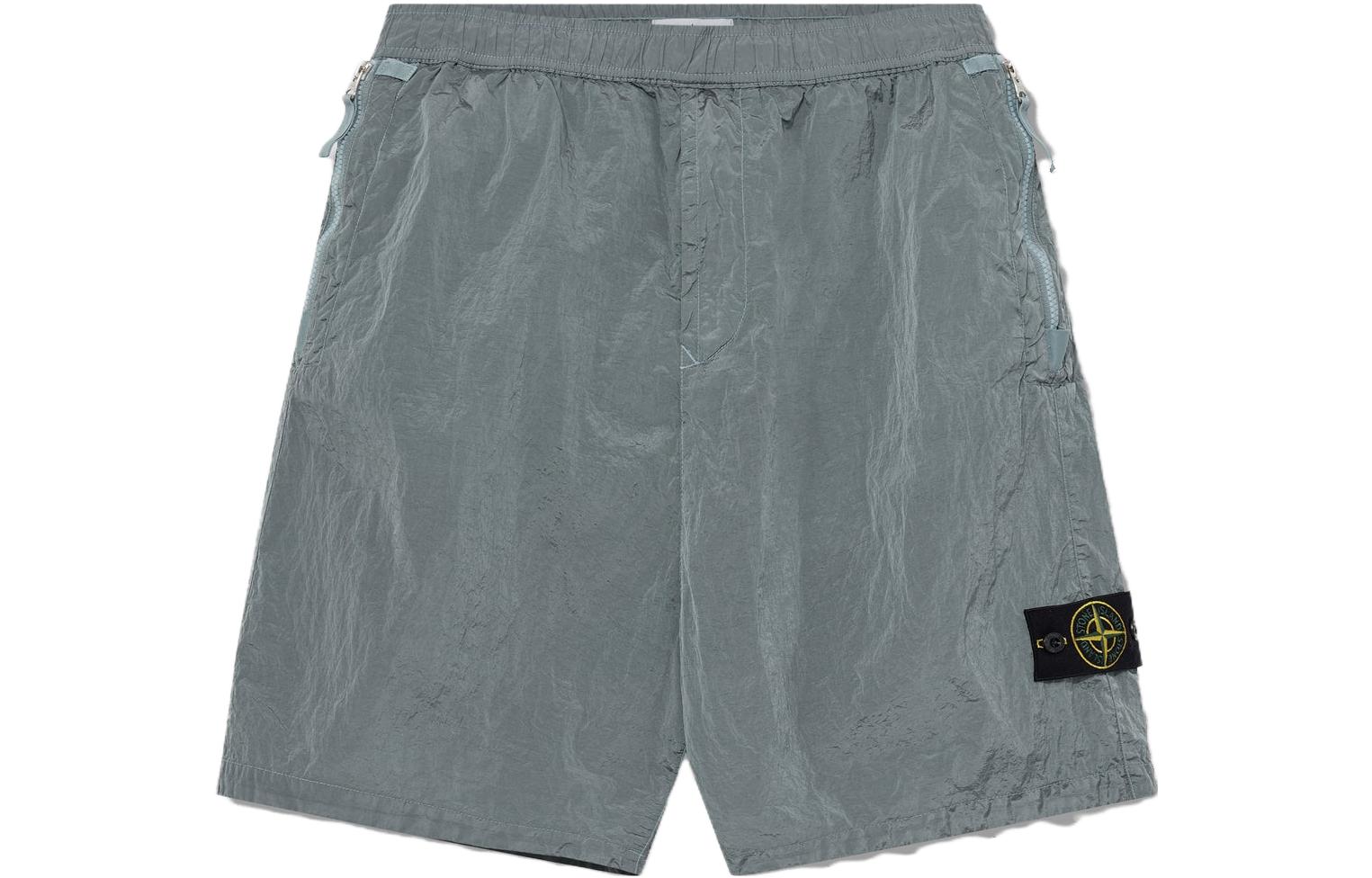 STONE ISLAND SS23  Retro Nylon Logo Casual Shorts Sky Blue 7815L0319-V0041