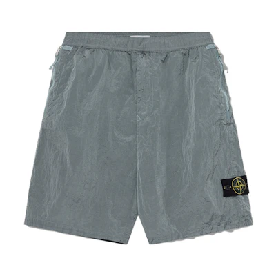 STONE ISLAND SS23 Retro Nylon Logo Casual Shorts Sky Blue 7815L0319-V0041