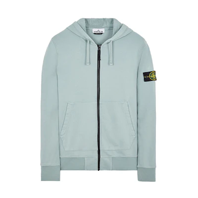 STONE ISLAND SS23 Sky Blue Logo Hoodie Jacket. 101564251-V0041