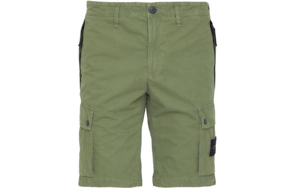 STONE ISLAND SS23  Solid Color Cargo Shorts Green 1015L11WA-V0155