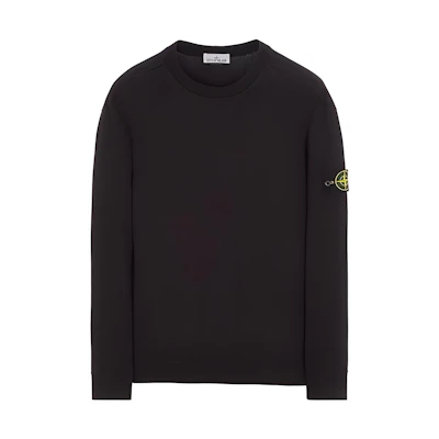 STONE ISLAND SS23 Solid Color Crewneck Pullover Sweatshirt - Dark Blue 101563750-A0020