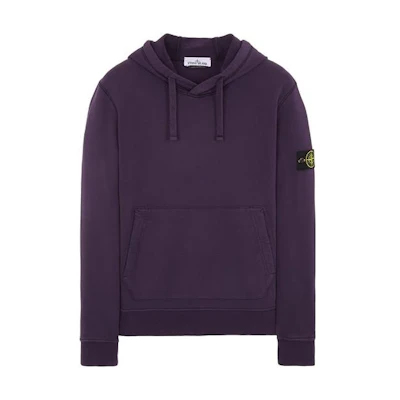 STONE ISLAND SS23 Solid Color Pullover Hoodie Deep Purple 101564151-V0026