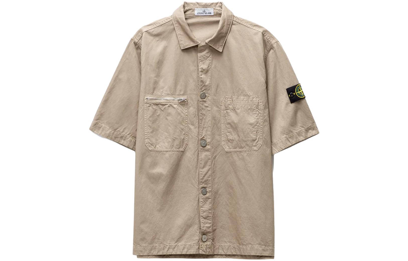 Stone Island SS23  Solid Cupro Short Sleeve Shirt Dove Grey 781511429-V0092 圖 2