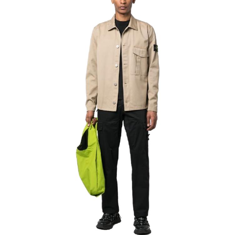 STONE ISLAND SS23  Solid Logo Long Sleeve Shirt Jacket Light Brown 781510428-V0092 圖 3