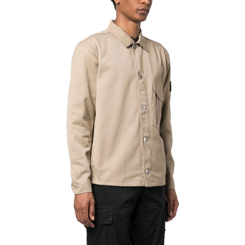 STONE ISLAND SS23  Solid Logo Long Sleeve Shirt Jacket Light Brown 781510428-V0092 圖 5