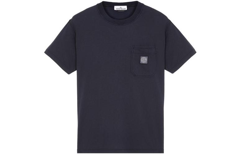STONE ISLAND SS23 Badge Print Crew Neck T-Shirt Men’s Navy Blue 101521957-A0020