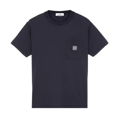 STONE ISLAND SS23 Badge Print Crew Neck T-Shirt Men’s Navy Blue 101521957-A0020