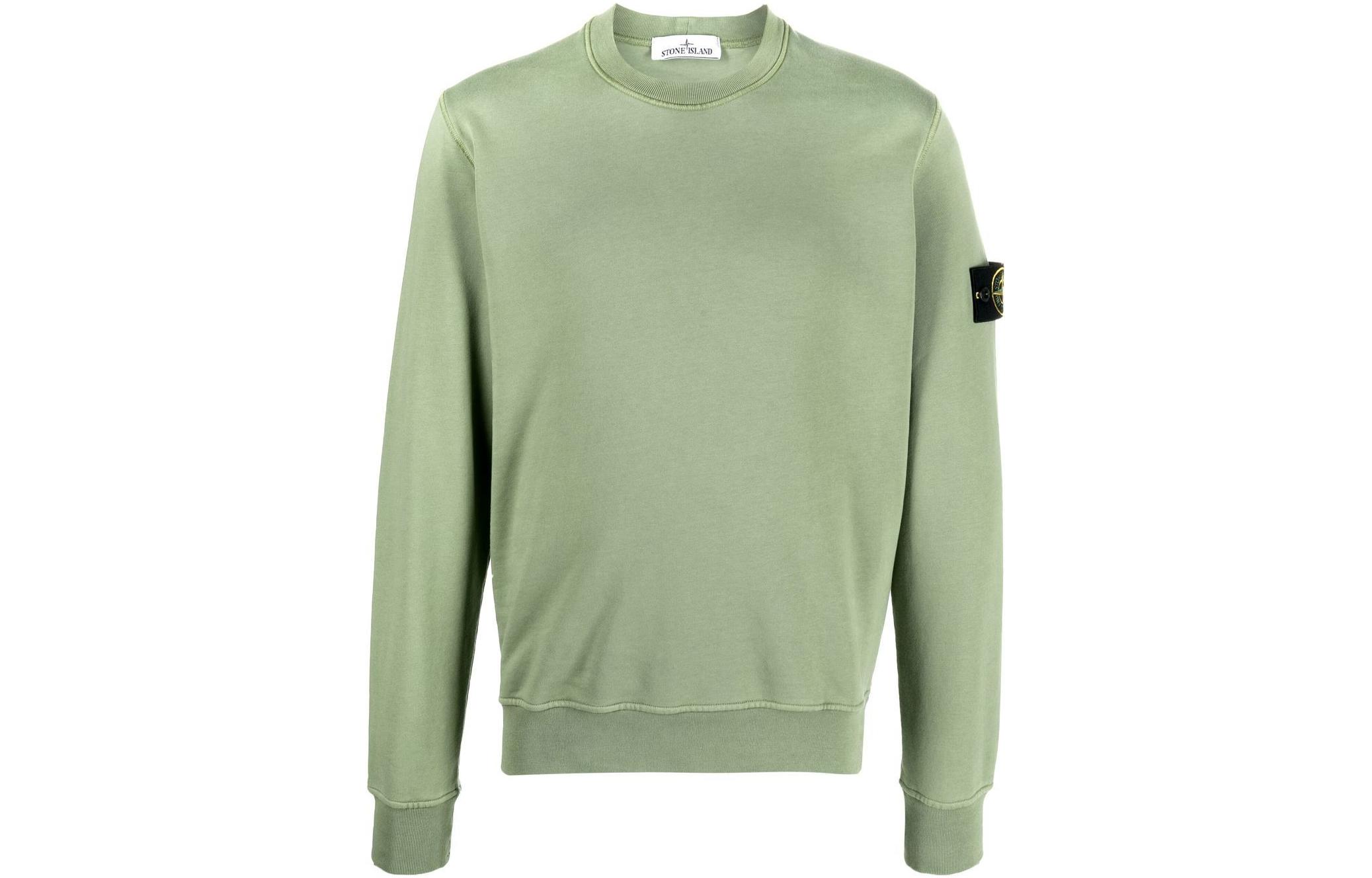 Stone Island SS23 Badge Solid Crewneck Long Sleeve Sweatshirt Green . 101563051-V0055 圖 2