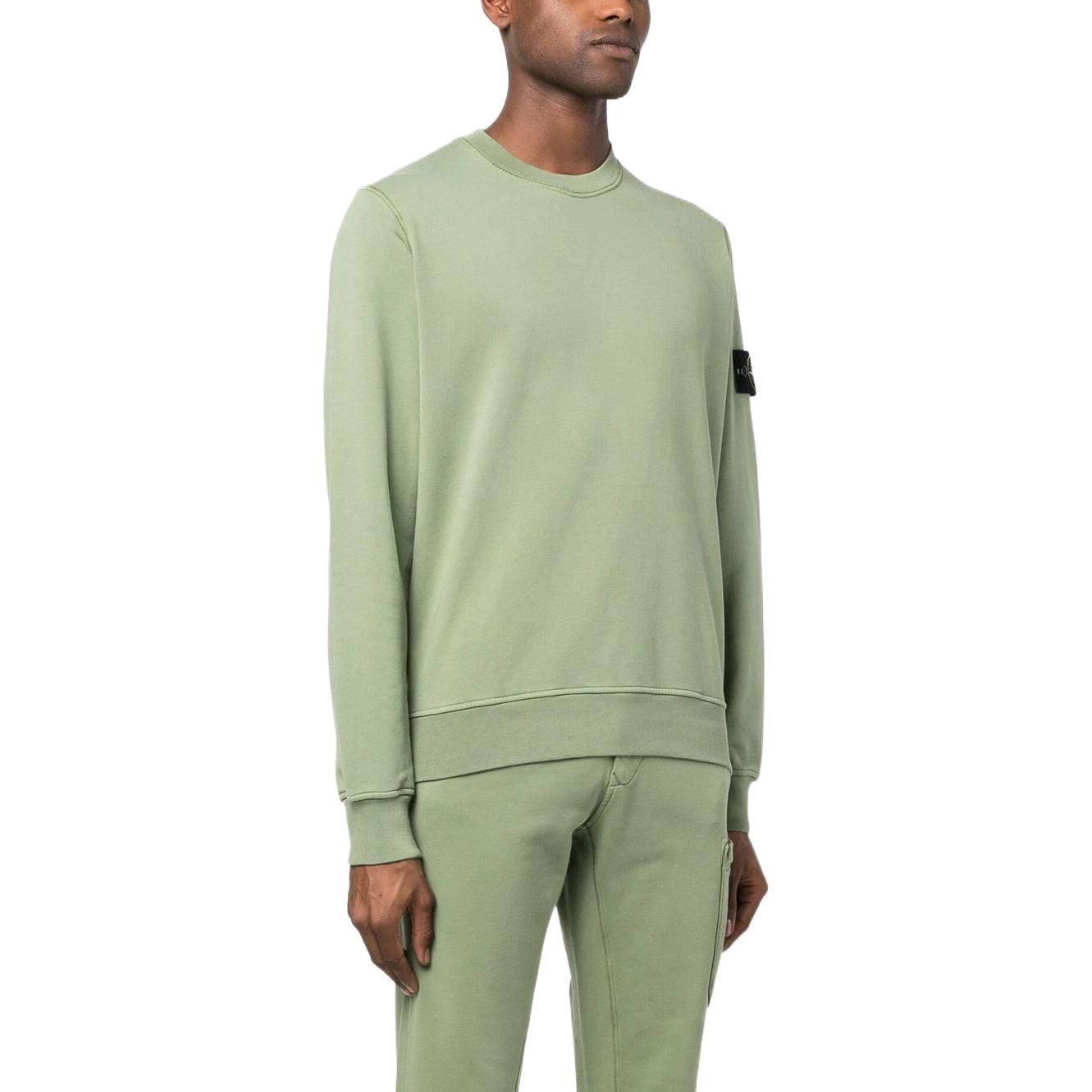 Stone Island SS23 Badge Solid Crewneck Long Sleeve Sweatshirt Green . 101563051-V0055 圖 5