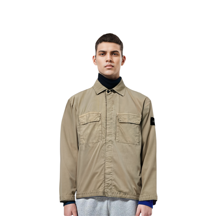 STONE ISLAND SS23 Beige Double Pocket Button-Up Long Sleeve Jacket Men. 7815115WN-V0192 圖 4