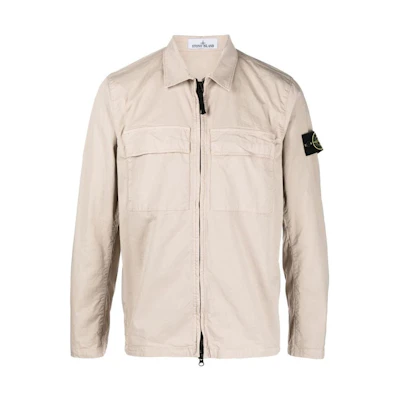 Stone Island SS23 Beige Pocket Long Sleeve Shirt Jacket for Men 781510210-V0092