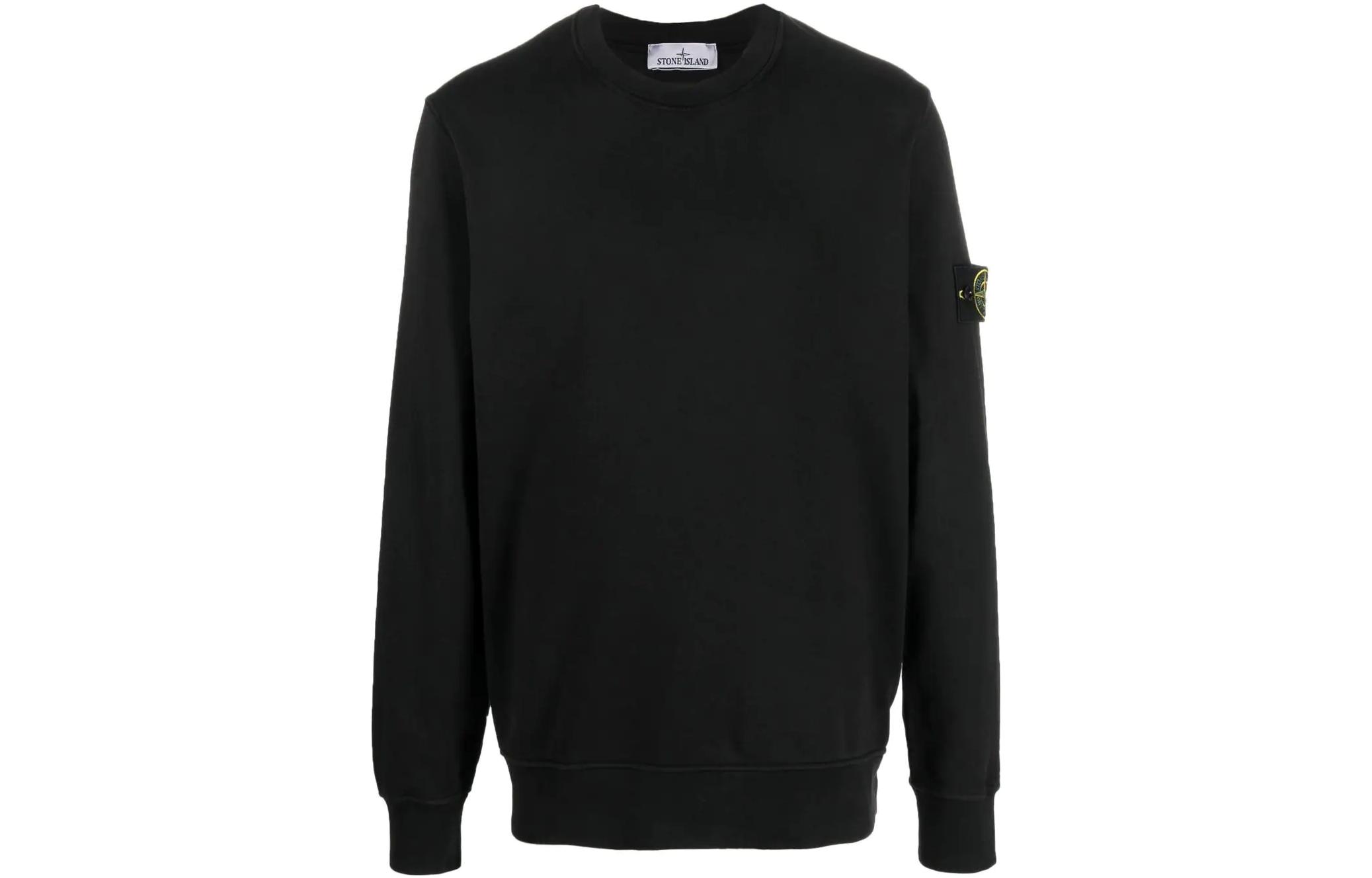 Stone Island SS23 Black Compass Patch Crewneck Long Sleeve Sweatshirt 101563051-A0029 圖 2