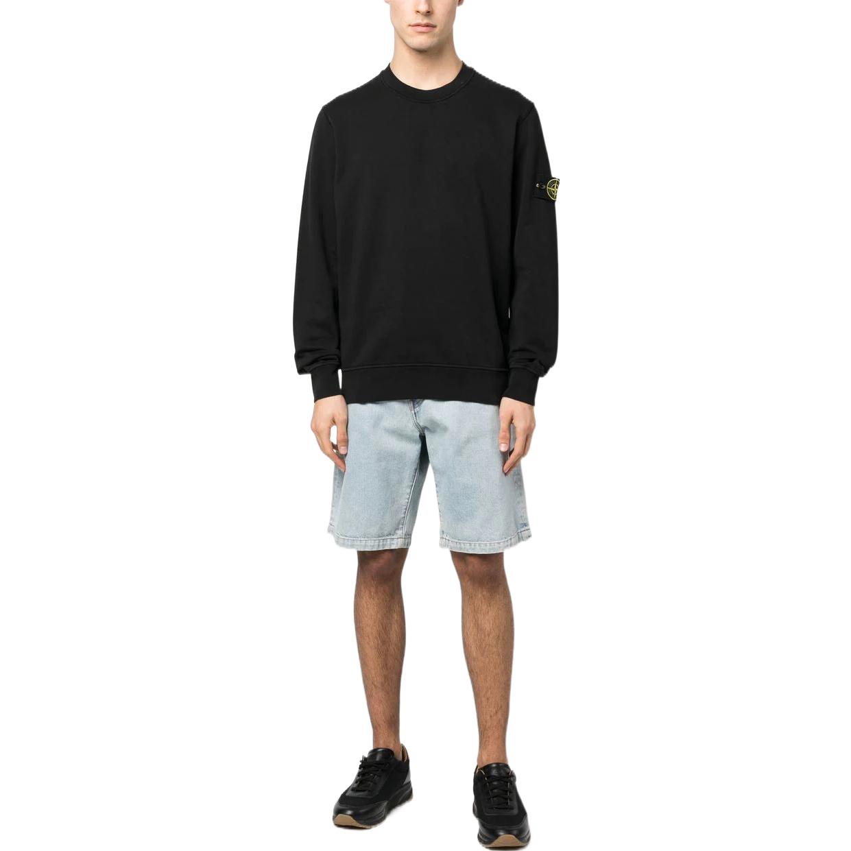Stone Island SS23 Black Compass Patch Crewneck Long Sleeve Sweatshirt 101563051-A0029 圖 3