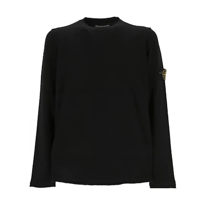 Stone Island SS23 Black Crewneck Logo Long Sleeve Sweatshirt 1015502B0-A0029