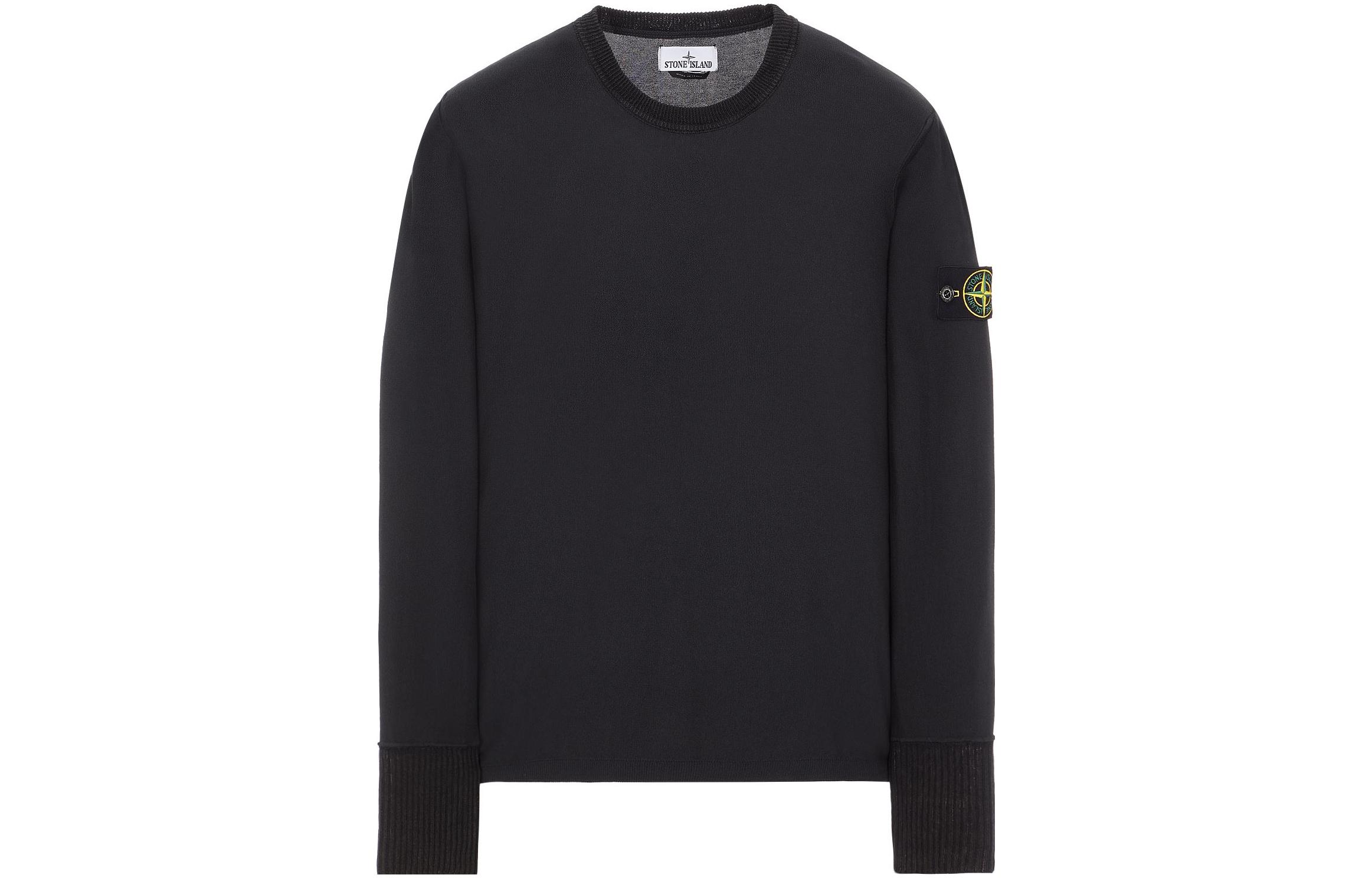 Stone Island SS23 Black Crewneck Long Sleeve Sweatshirt Classic Style 7815530D5-V0029