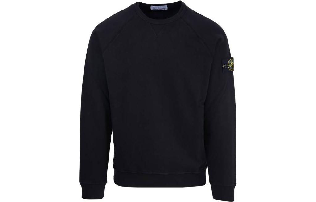 STONE ISLAND SS23 Black Crewneck Pullover Sweatshirt for Men. 781566360-V0029