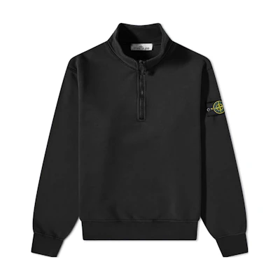 Stone Island SS23 Black Half-Zip Long-Sleeve Sweatshirt 101561951-A0029