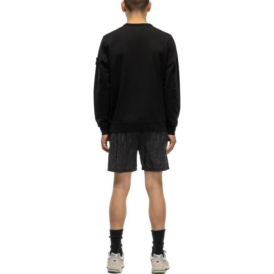 STONE ISLAND SS23 Black Logo Crewneck Sweatshirt for Men. 781560352-V0029 圖 5