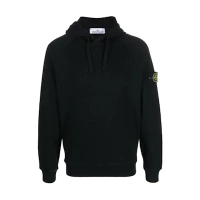 STONE ISLAND SS23 Black Logo Hoodie Long Sleeve Sweatshirt 781562160-V0029