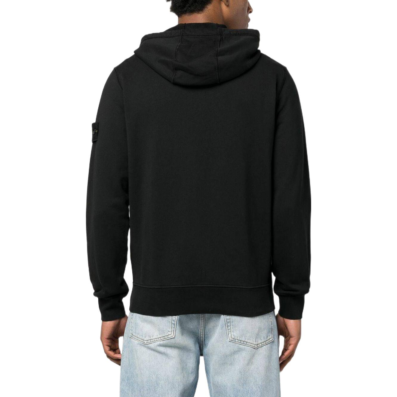 STONE ISLAND SS23 Black Logo Hoodie Unisex Black Color Full-Zip Jacket 101564251-V0029 圖 3