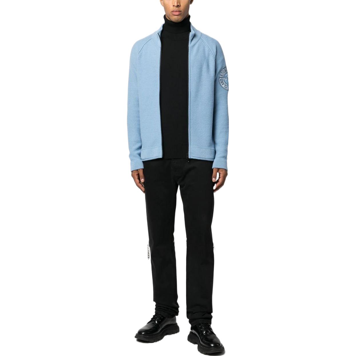 STONE ISLAND SS23 Black Logo Patch High Neck Knit Pullover Sweater Men 7715525C4-V0029 圖 3