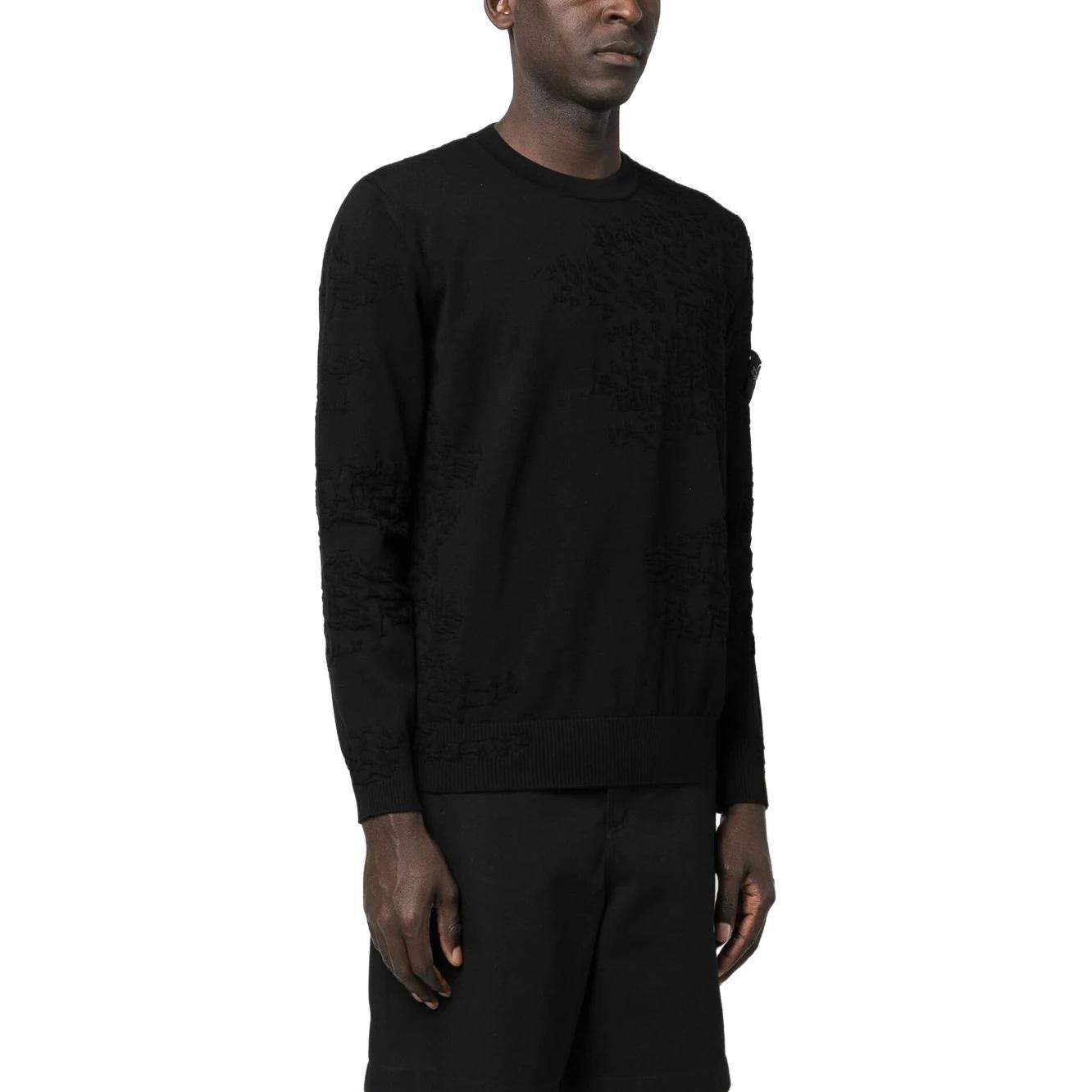 STONE ISLAND SS23 Black Pullover Crewneck Sweatshirt for Men. 7815515B3-V0029 圖 4